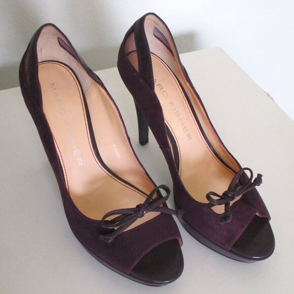 Marc Fisher "Violat 2" Womens Plum .5" Platform Peep w/3.5" Heel NWOB - Size 7M - Picture 3 of 11